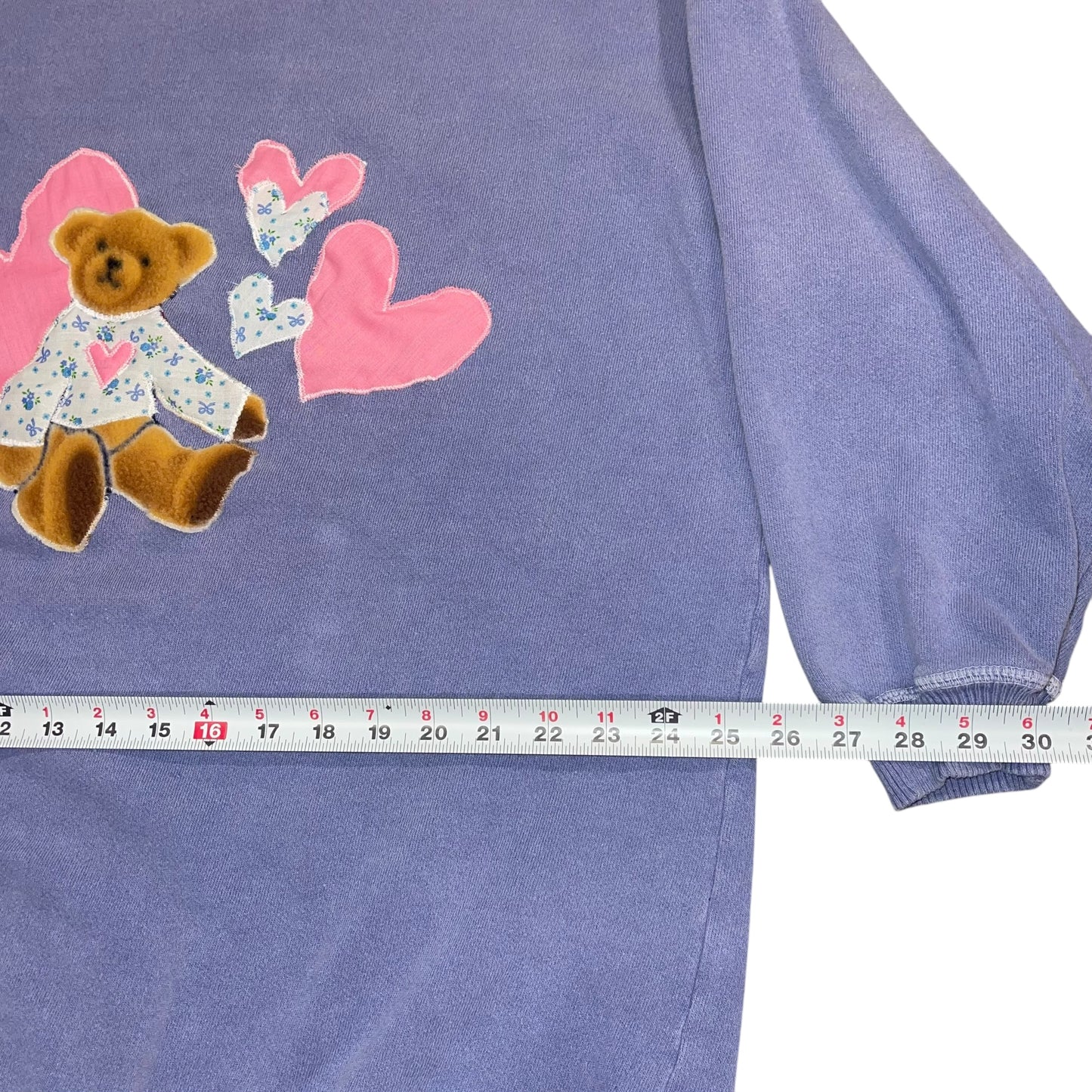 Valentines Bear Heart Sweater Patchwork (M/L)