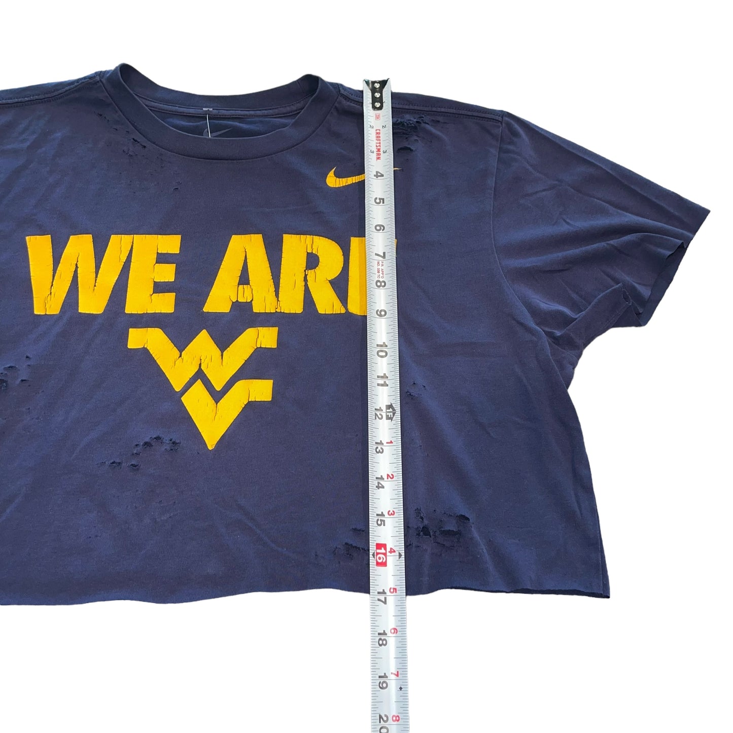 West Virginia Distressed Cropped Tee (L)