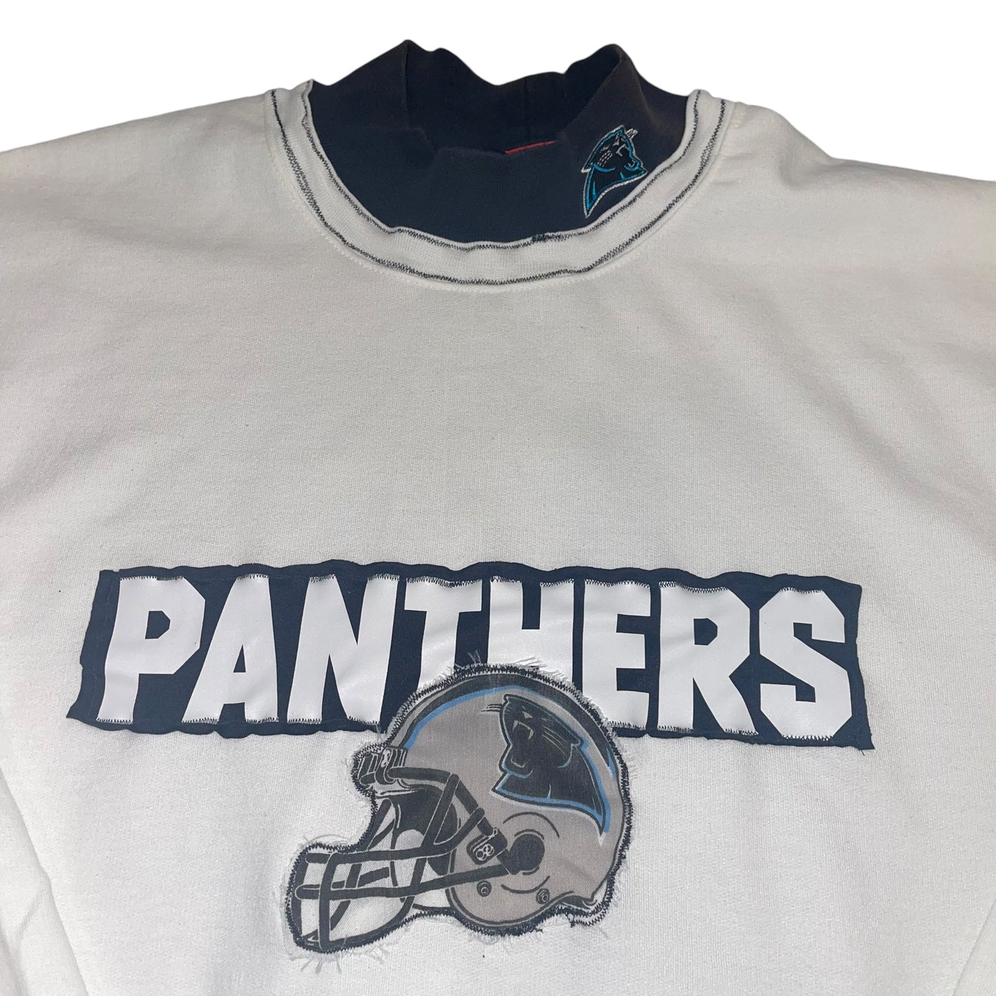 Carolina Panthers Patchwork Mock Neck Sweatshirt (L)