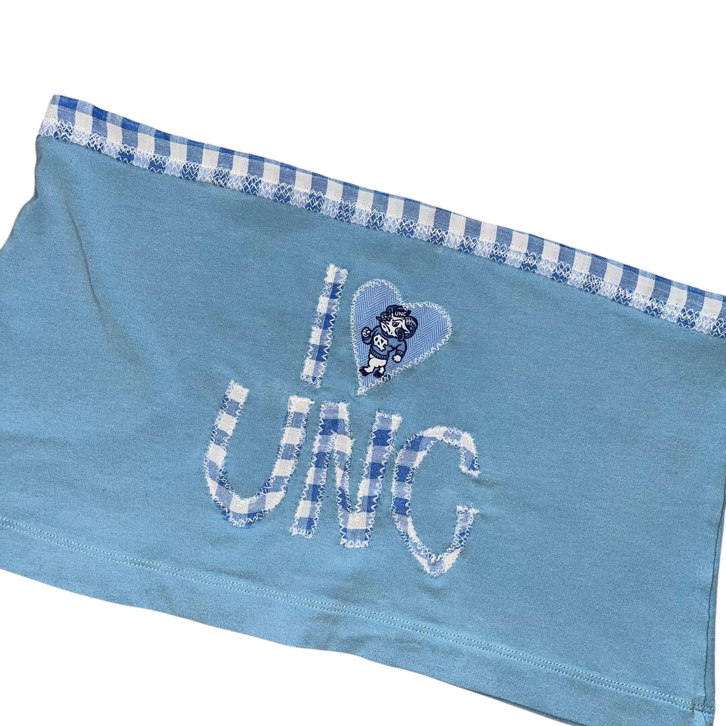 UNC North Carolina Plaid Tube Top (S)