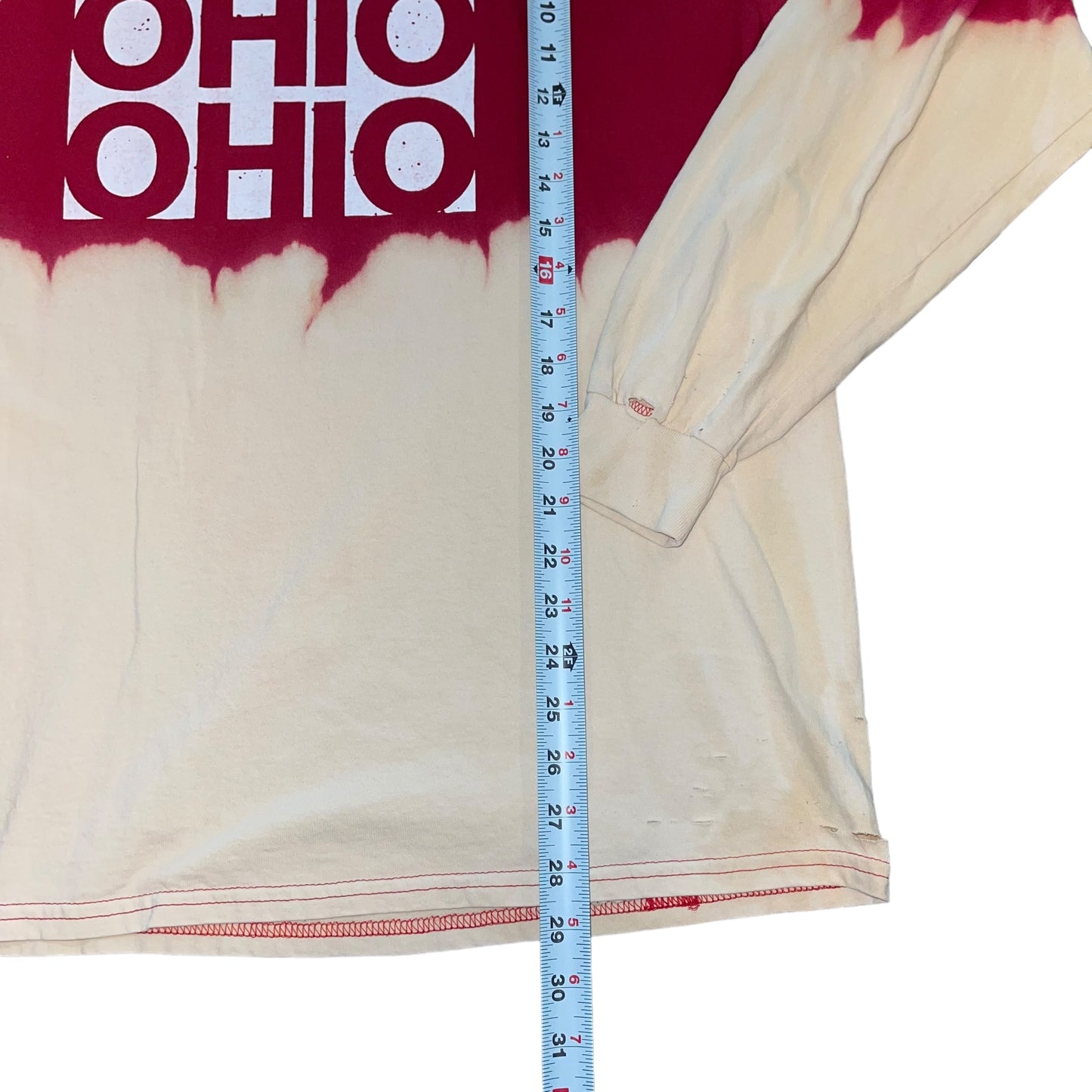 Ohio State Bleach Dipped Distressed Tee (XL)