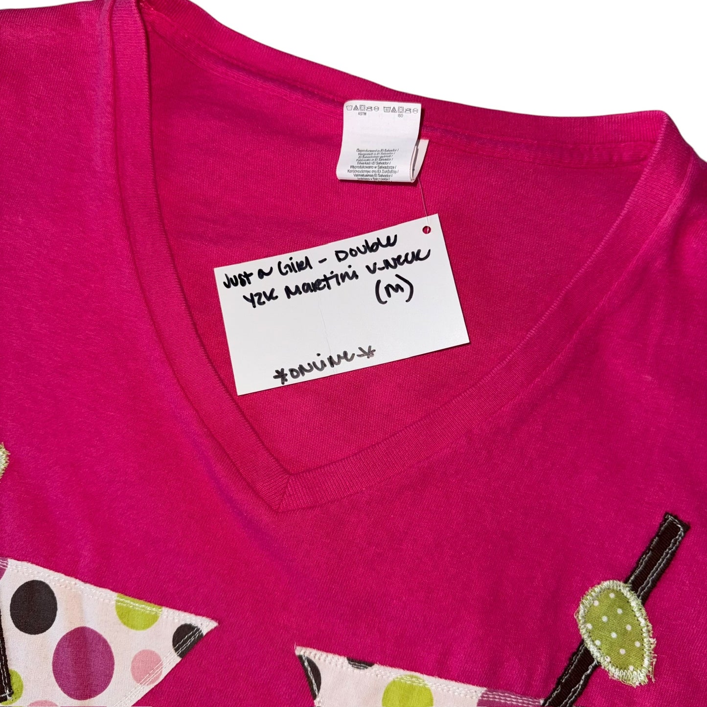 Just a Girl- Double Y2K Martini V-Neck (M)