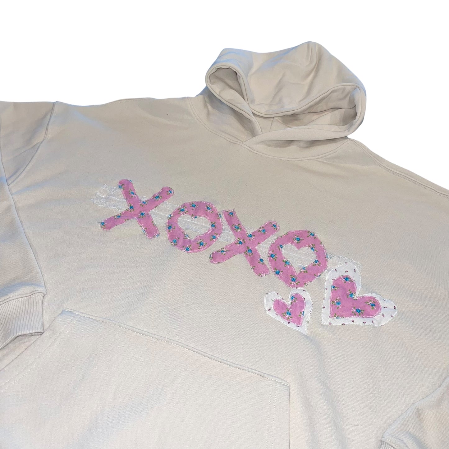 Valentines XOXO patchwork hoodie (2XL)