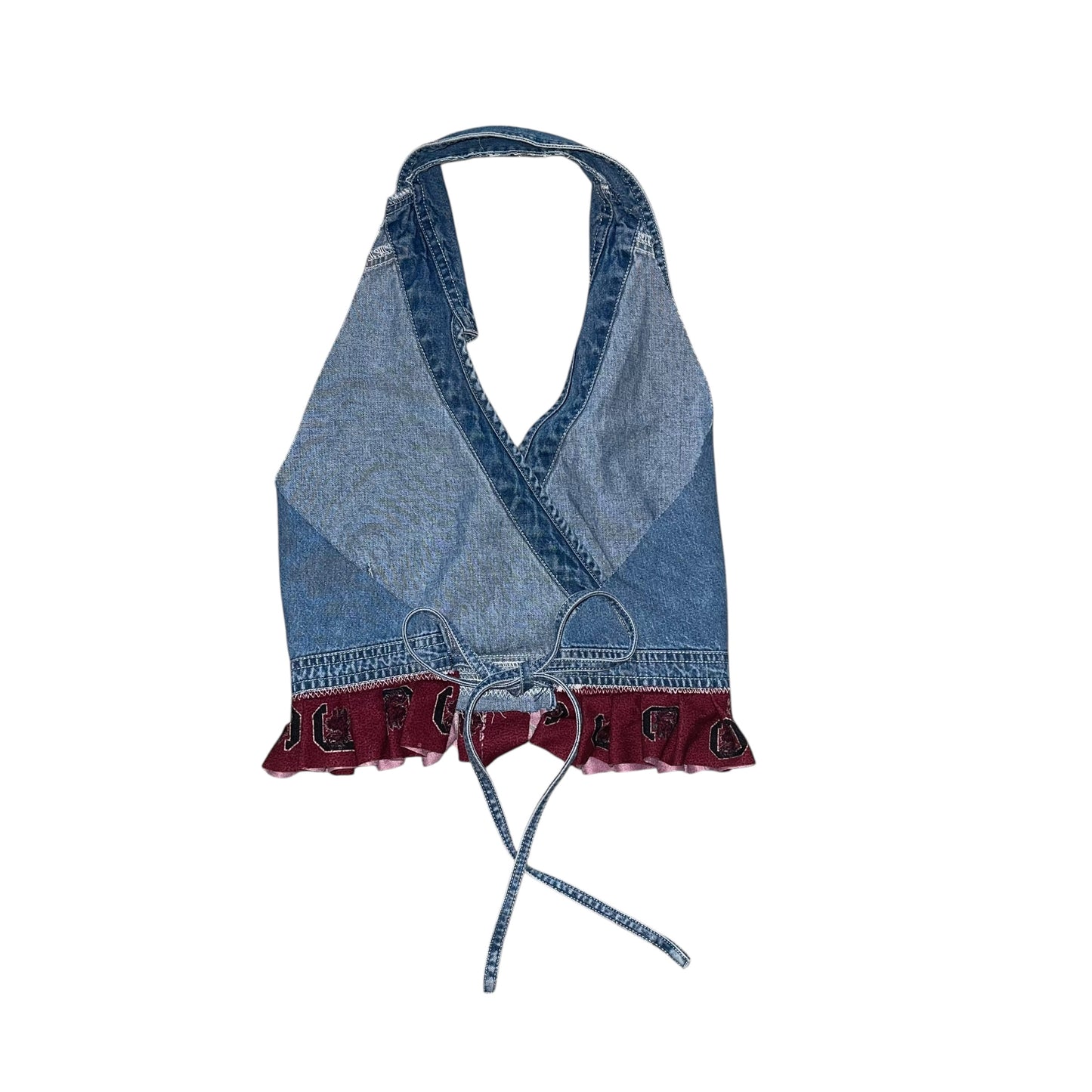 USC South Carolina Denim & Ruffle Halter (M/L)