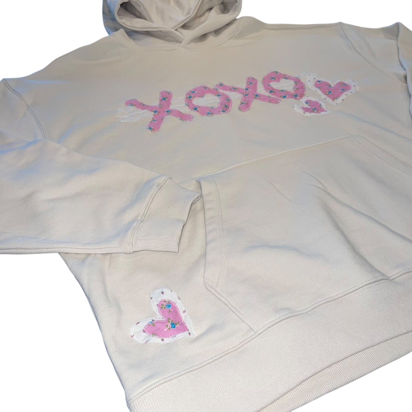 Valentines XOXO patchwork hoodie (2XL)