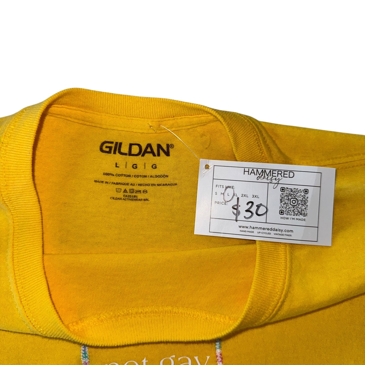 PRIDE - Not Gay But Supportive Yellow Crop (L)