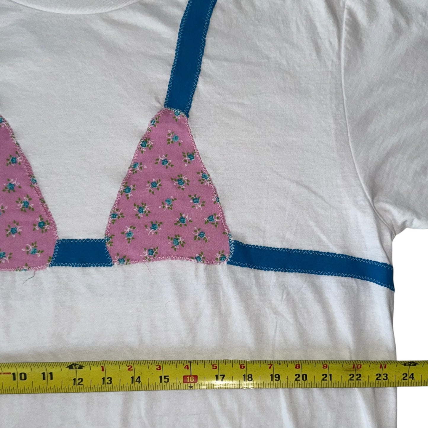 Earthbound - Pink and Blue Florals Bikini Tee (XL)