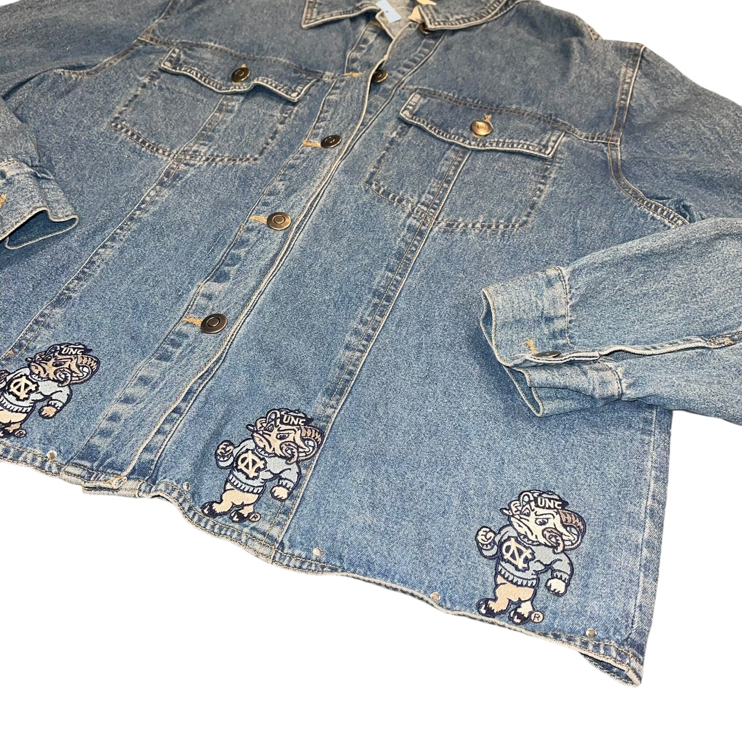 UNC North Carolina Patch Denim Jacket (L)