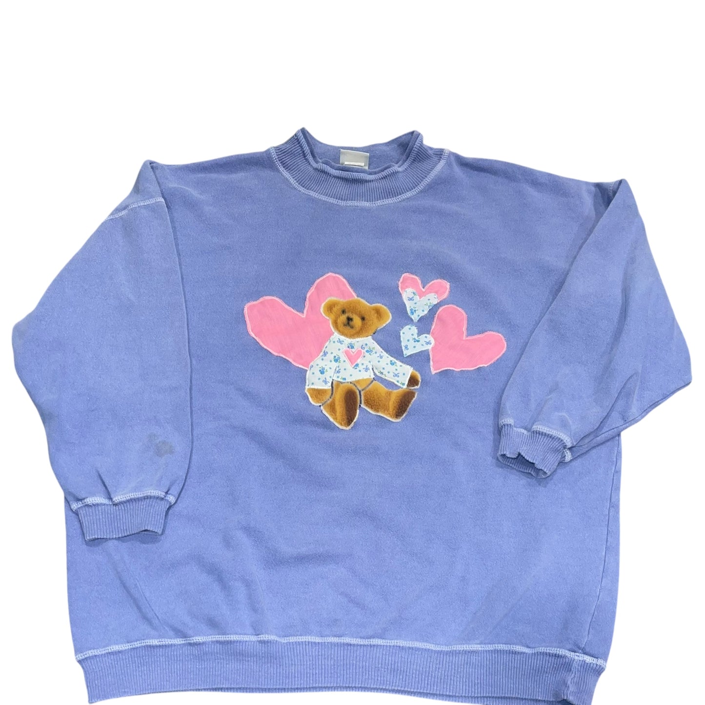 Valentines Bear Heart Sweater Patchwork (M/L)