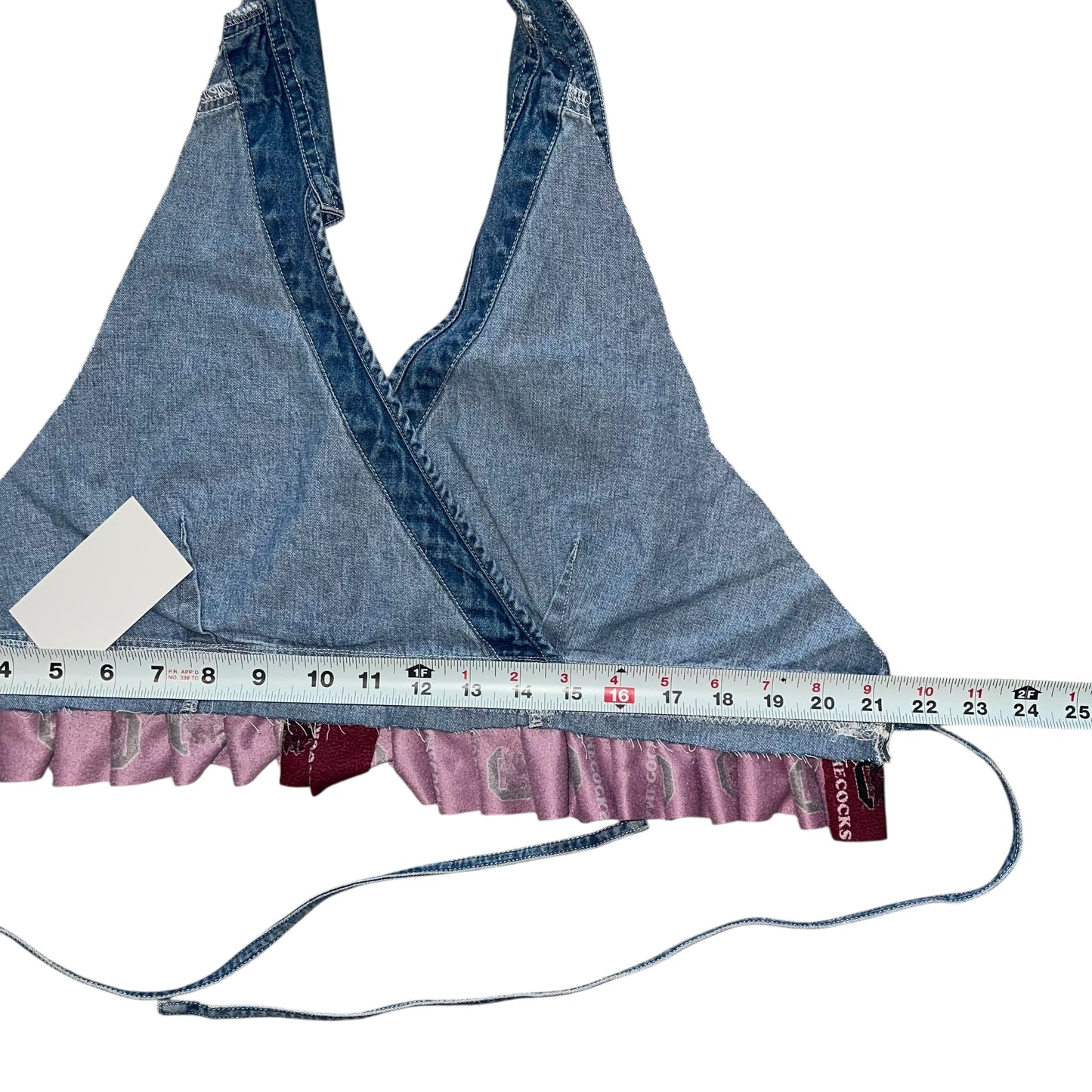 USC South Carolina Denim & Ruffle Halter (M/L)