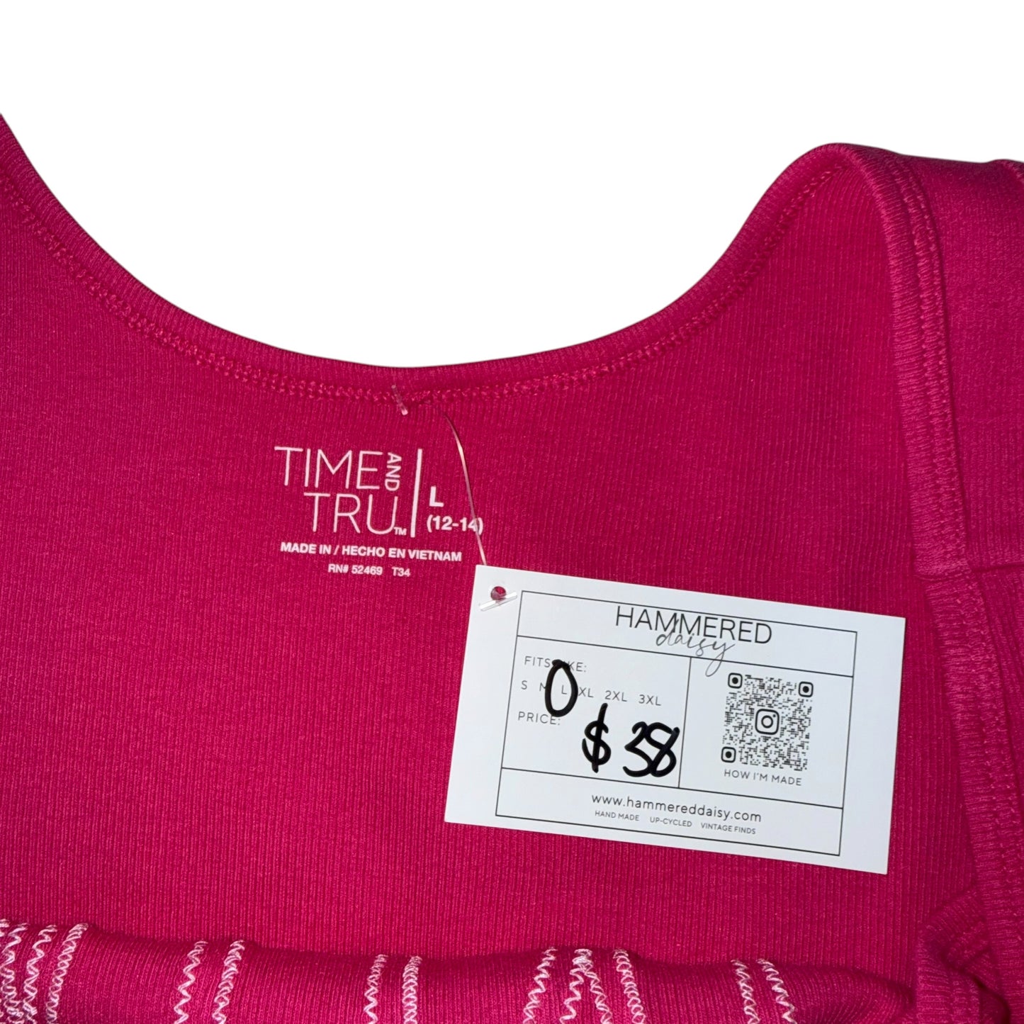 PRIDE - Talk Valentina Pink Ribbed Tank (L)