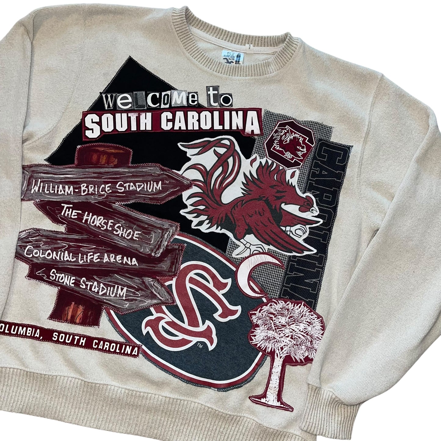 USC South Carolina Upcycled Tan Post Card Crew (XL)