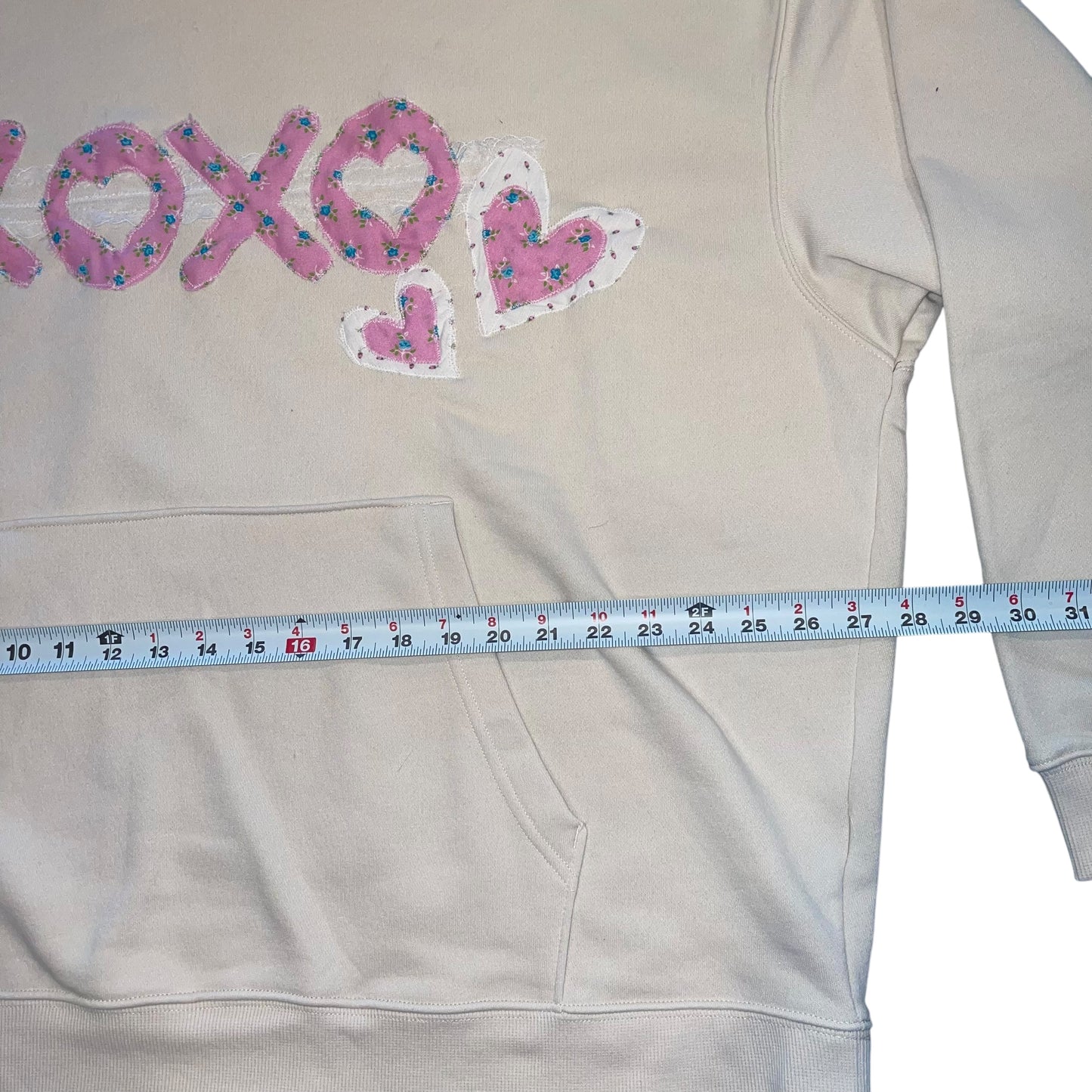 Valentines XOXO patchwork hoodie (2XL)