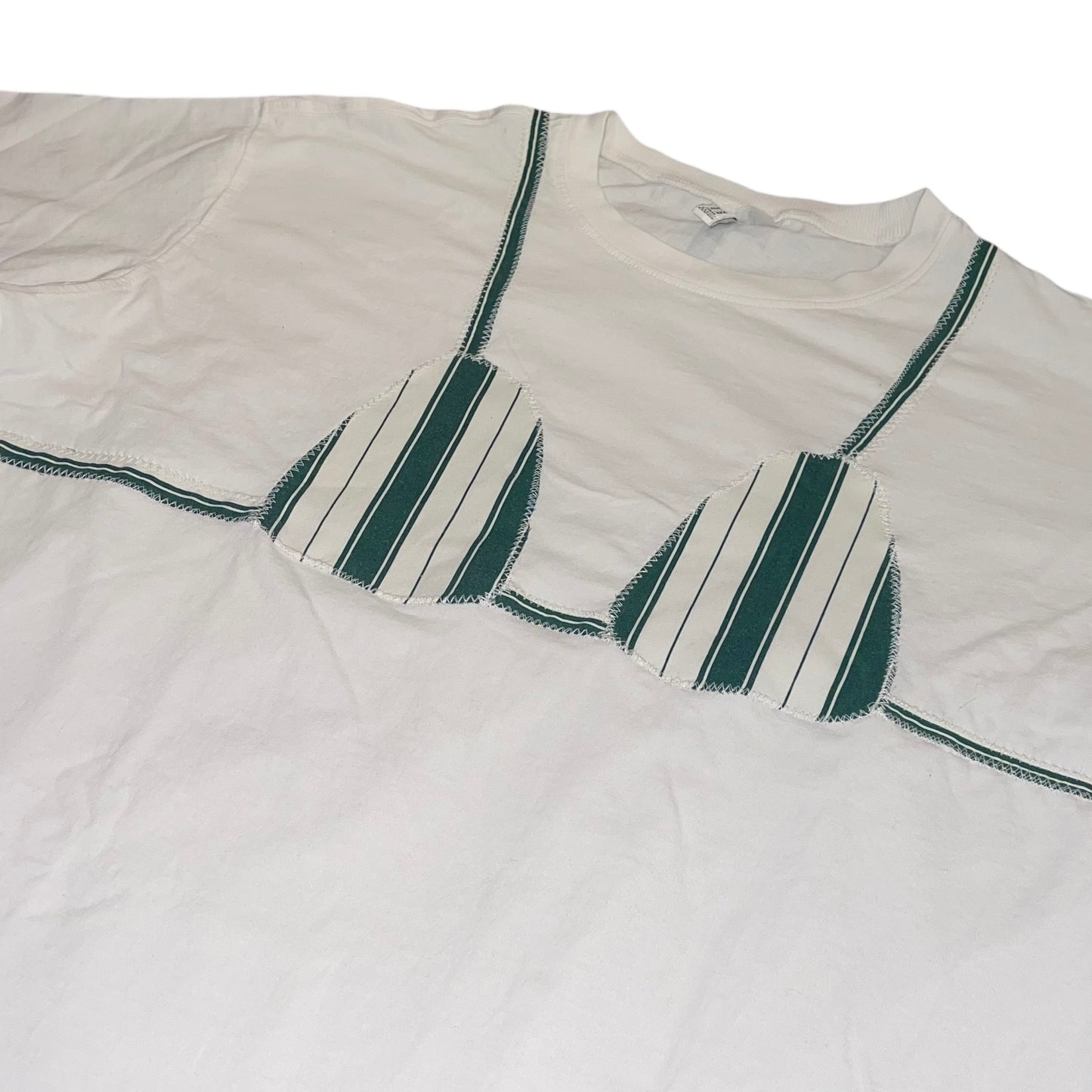 Earthbound - Bikini Patchwork Green Stripes (L)