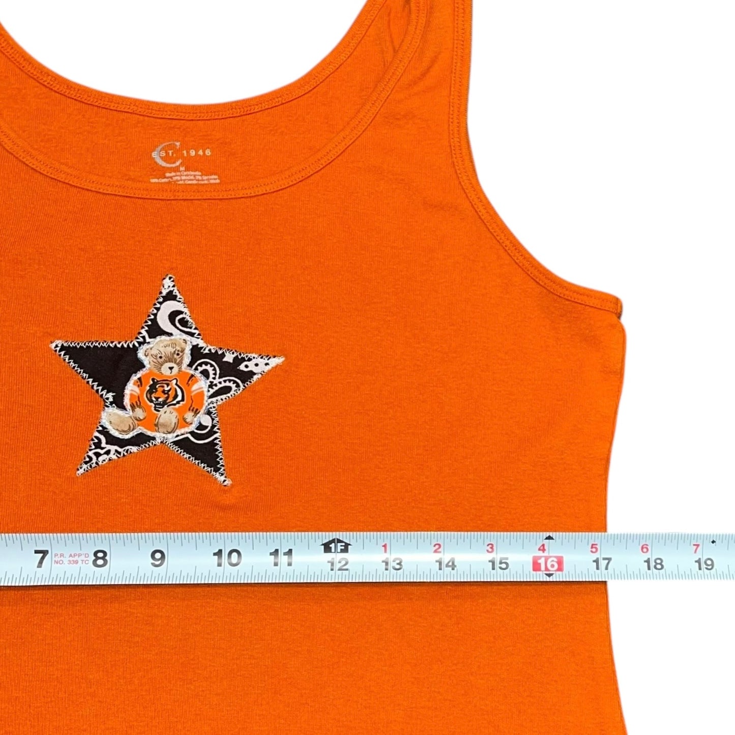 Cincinnati Bengals Upcycled Orange bear Tank (M)