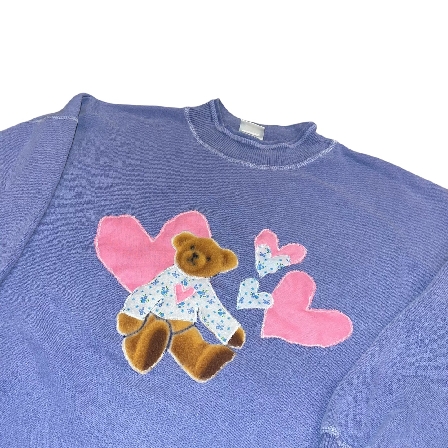 Valentines Bear Heart Sweater Patchwork (M/L)
