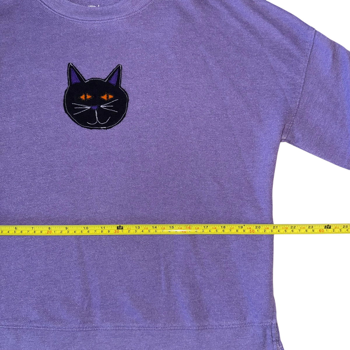 Spooky - Black Cat Purple Pullover (M)