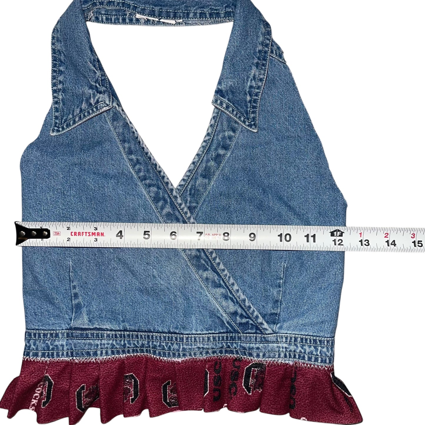 USC South Carolina Denim & Ruffle Halter (M/L)