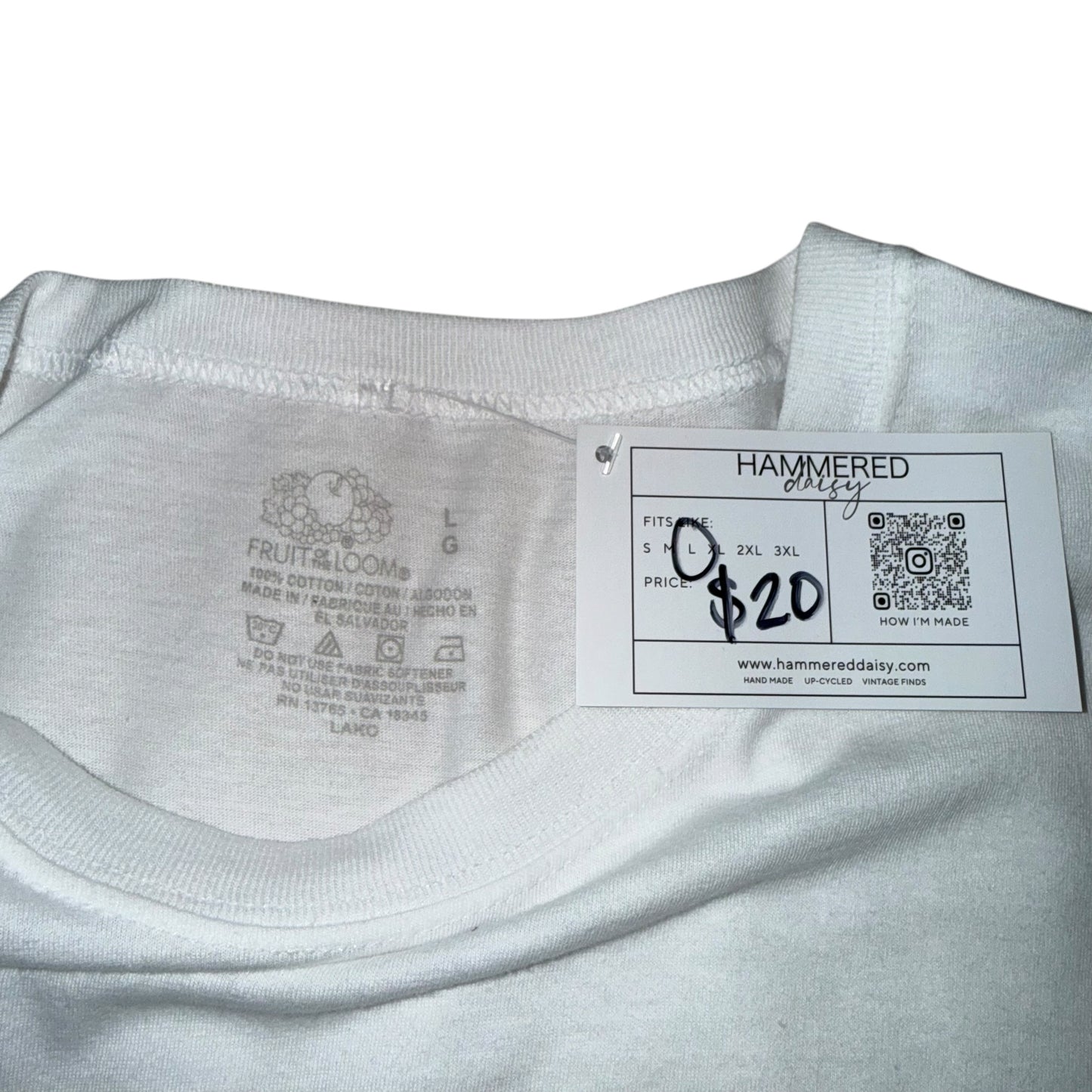 PRIDE - Double Rainbow Heart White Crop (L)