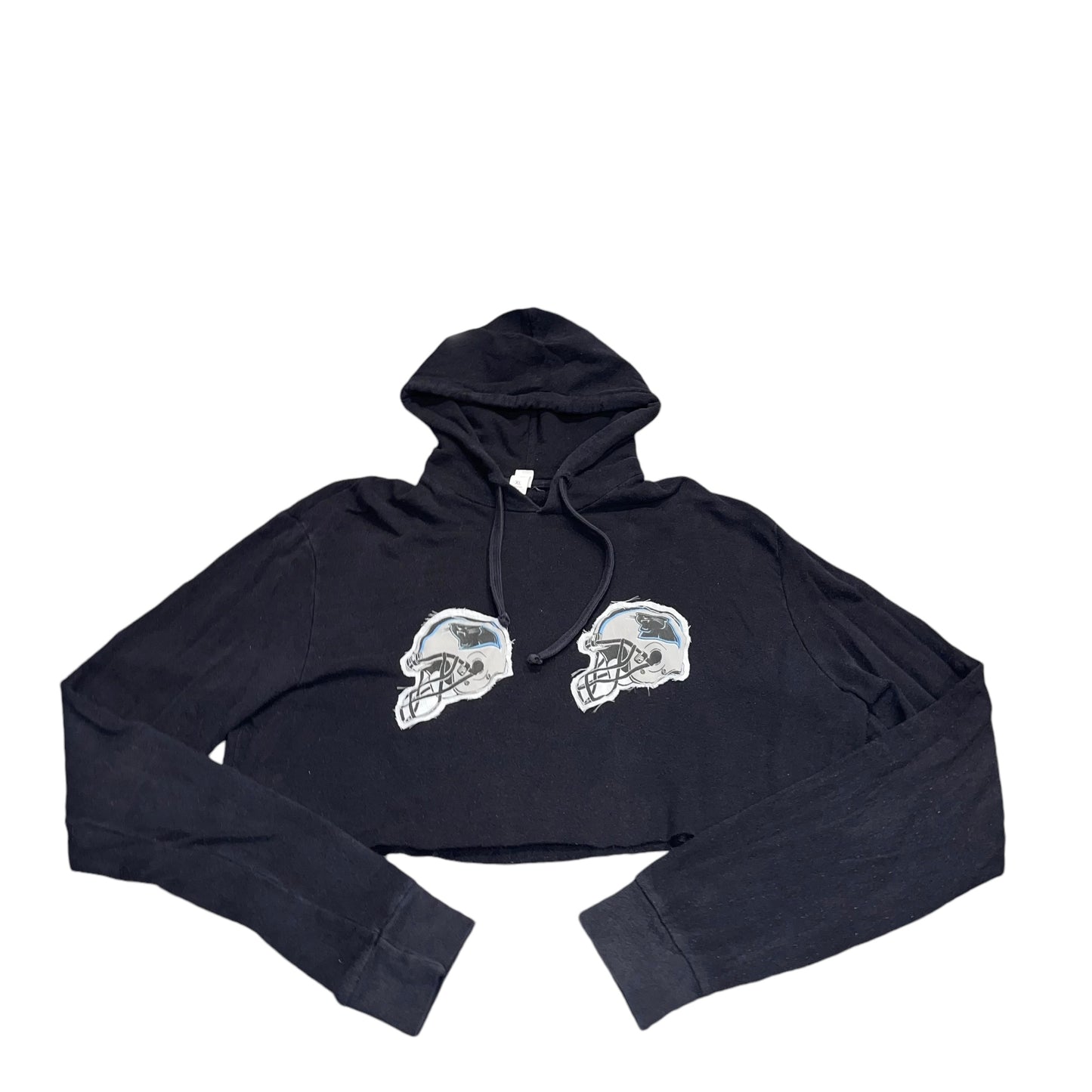 Carolina Panthers Patchwork Cropped Hoodie (XL)