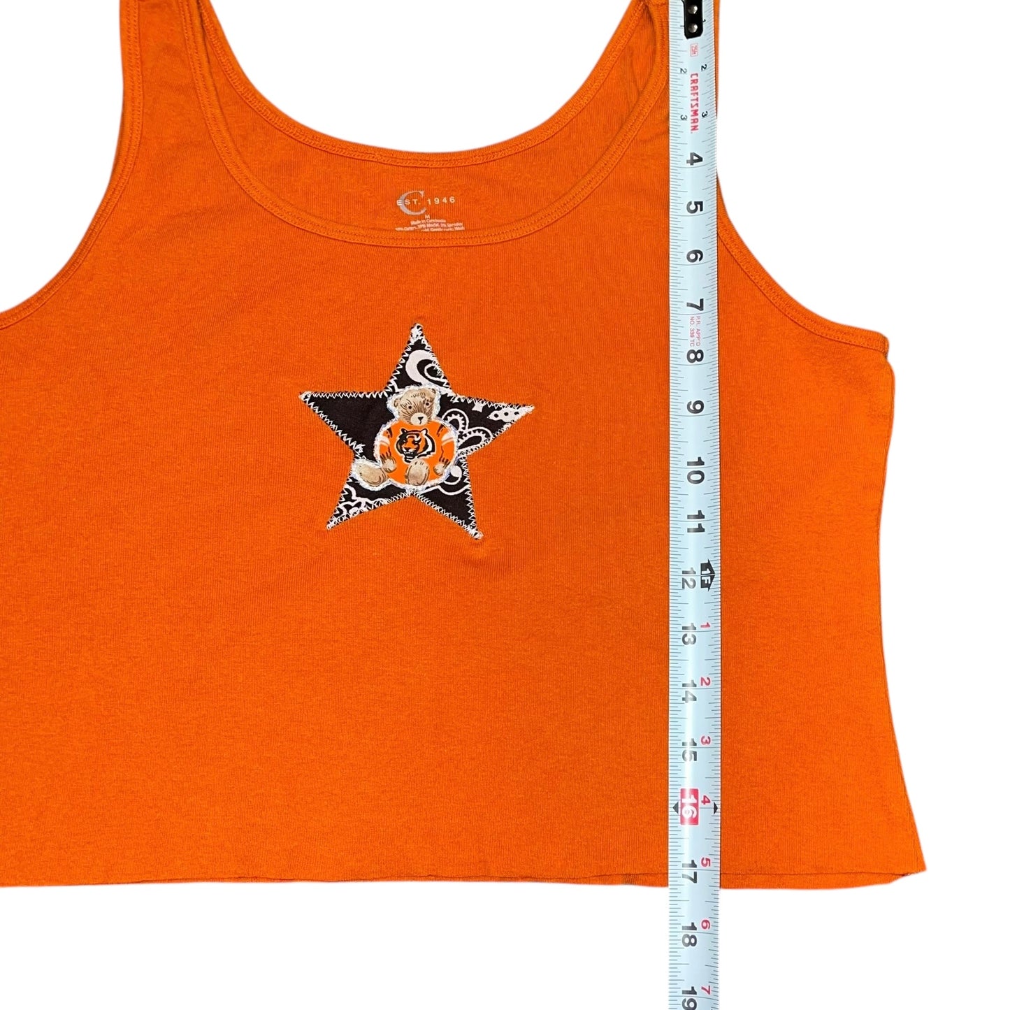 Cincinnati Bengals Upcycled Orange bear Tank (M)