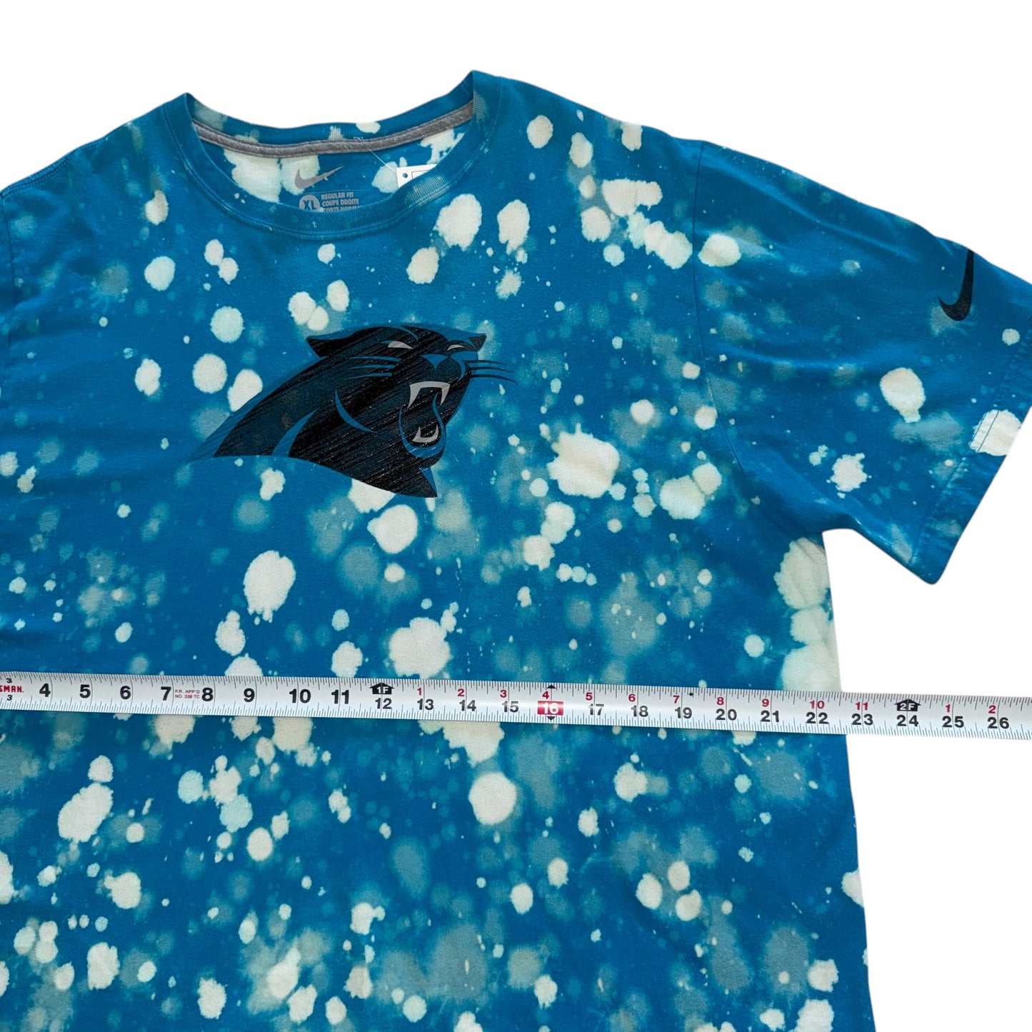 CLT - Panthers Splatter Bleach Custom Tee (XL)