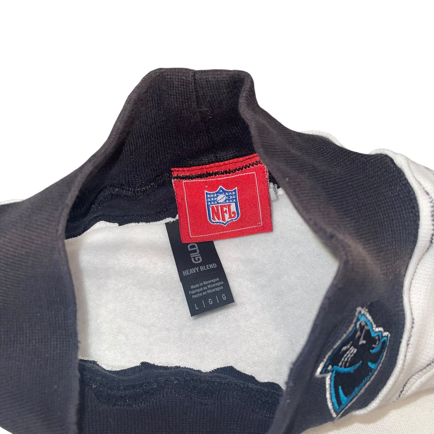 Carolina Panthers Patchwork Mock Neck Sweatshirt (L)