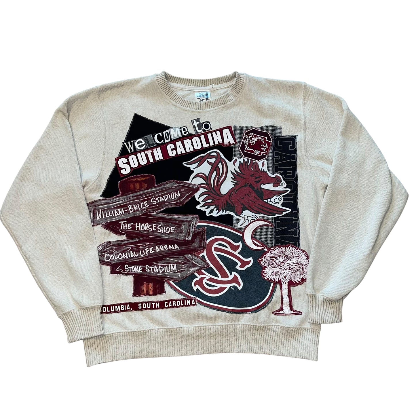 USC South Carolina Upcycled Tan Post Card Crew (XL)
