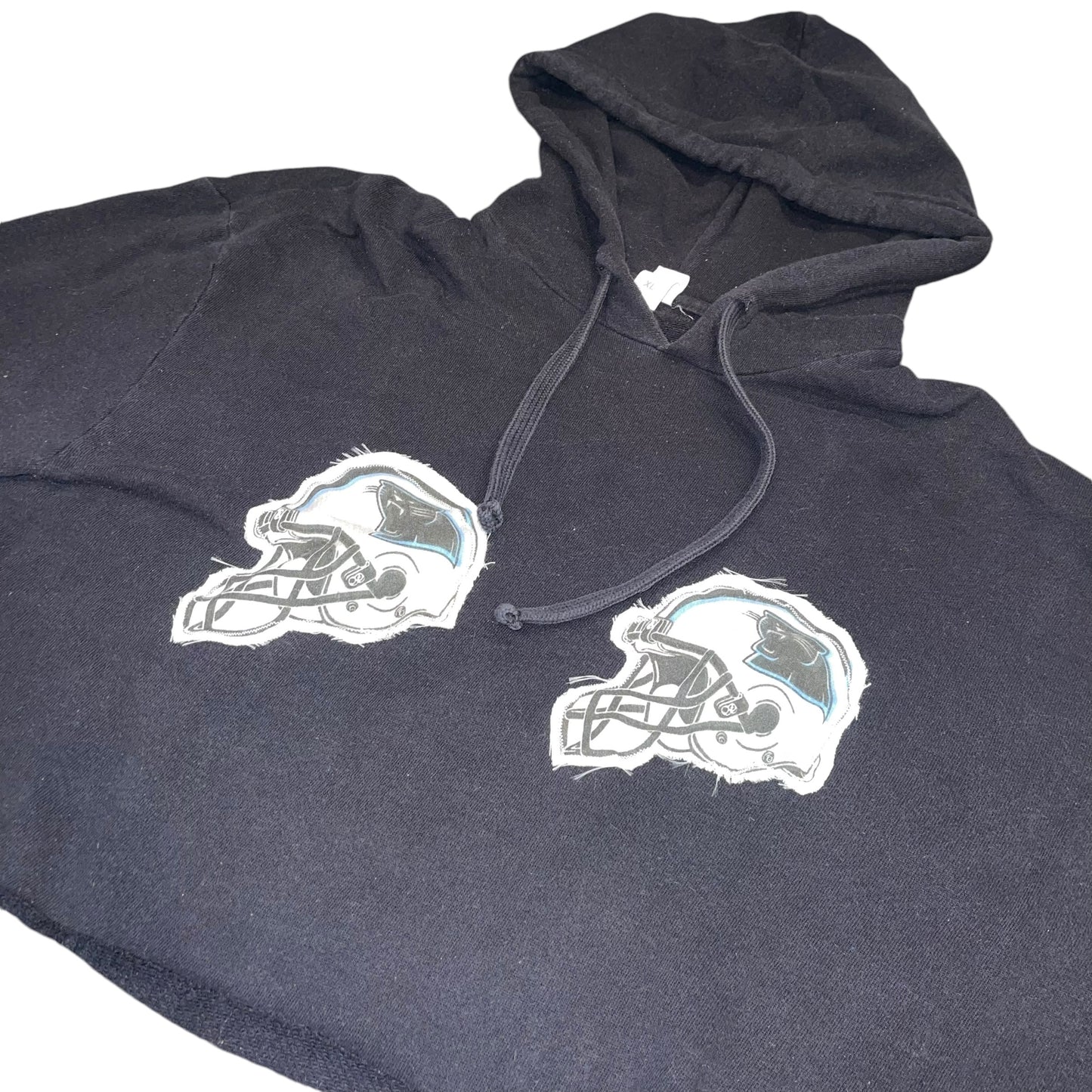 Carolina Panthers Patchwork Cropped Hoodie (XL)