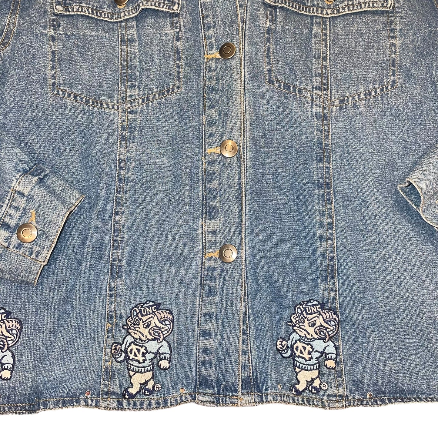 UNC North Carolina Patch Denim Jacket (L)