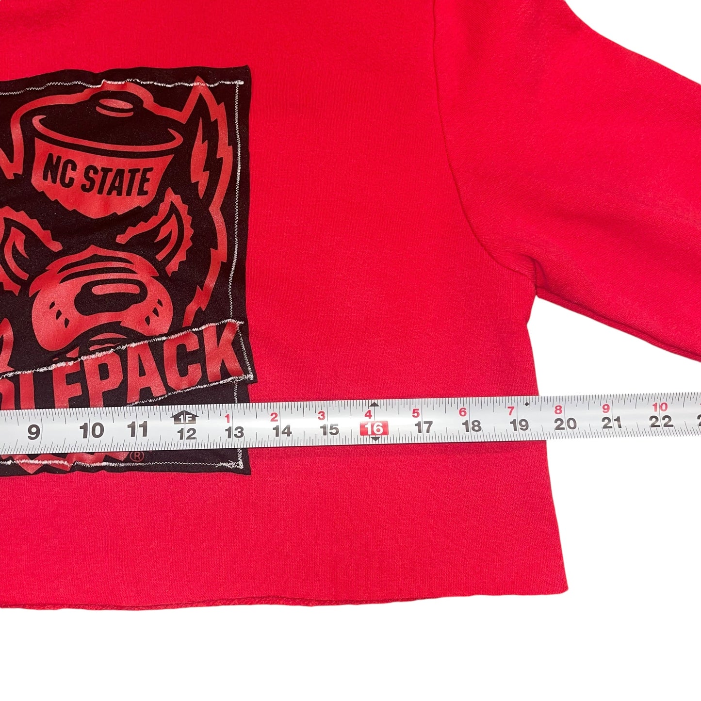 NC State Patchwork Cropped Hoodie (S/M)