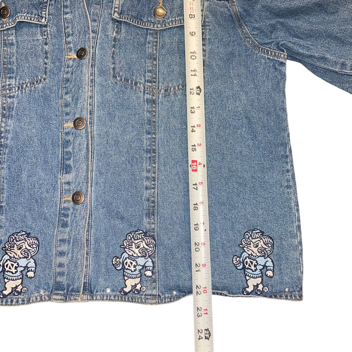 UNC North Carolina Patch Denim Jacket (L)