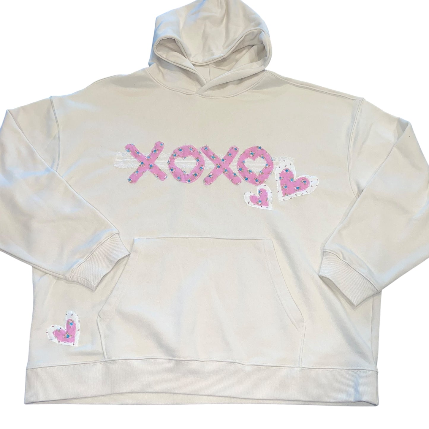 Valentines XOXO patchwork hoodie (2XL)
