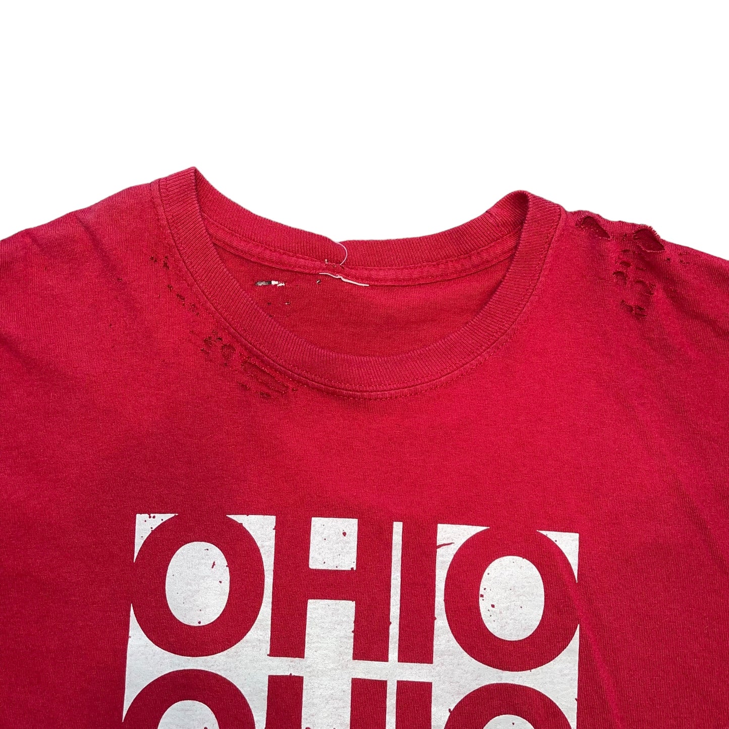 Ohio State Bleach Dipped Distressed Tee (XL)