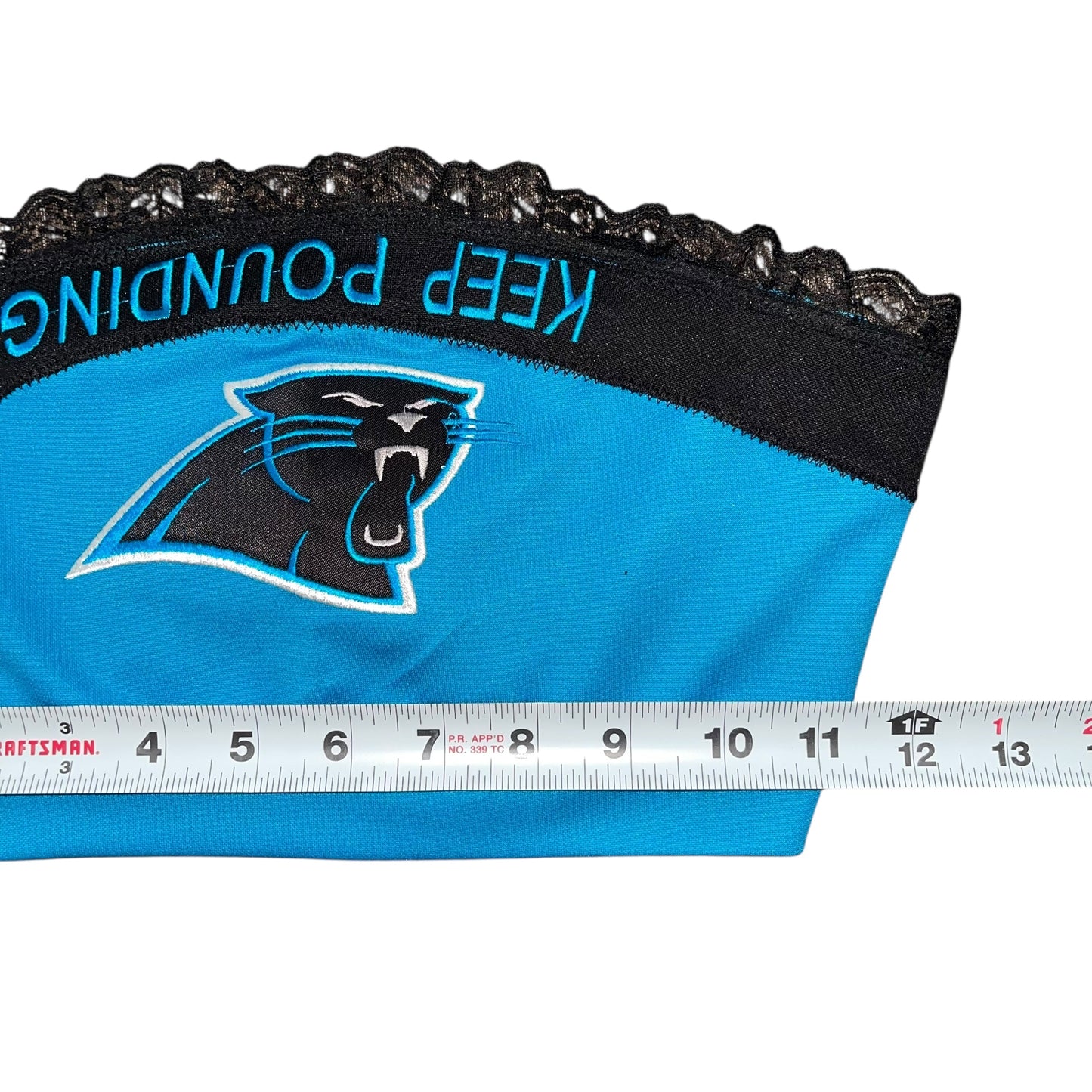 Carolina Panthers Reworked Lace Tube Top (OS)