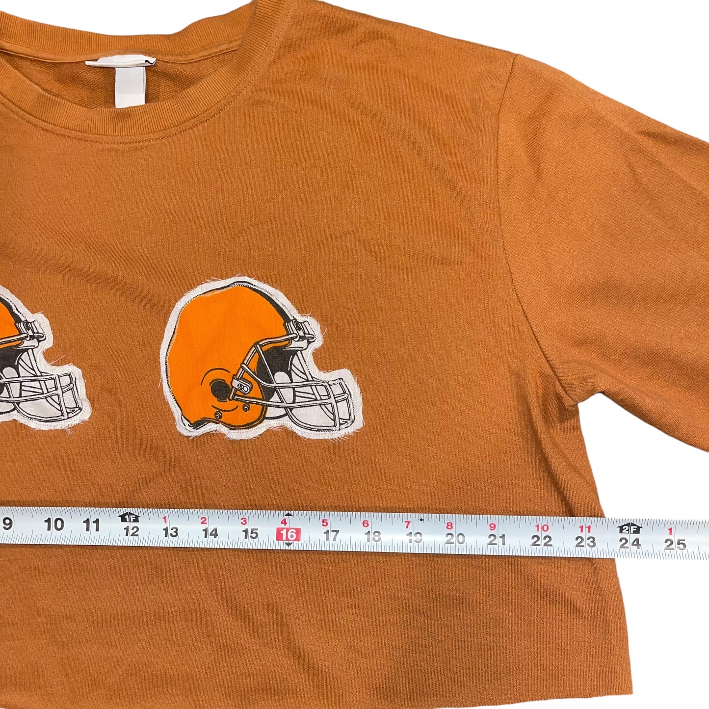Cleveland Browns Patchwork Cropped Sweatshirt (XL)
