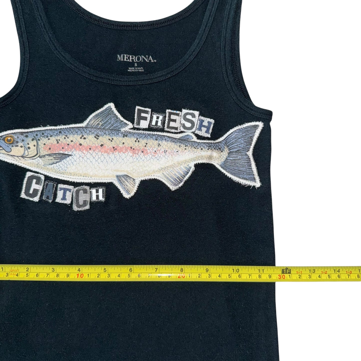 Earthbound - Fresh Catch Black Tank (S)