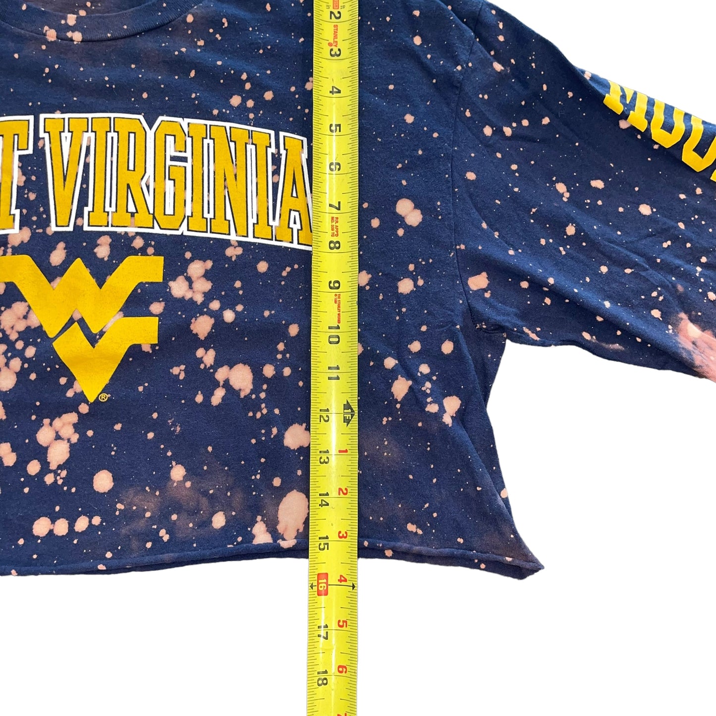 West Virginia Reworked Bleach Crop (L/XL)