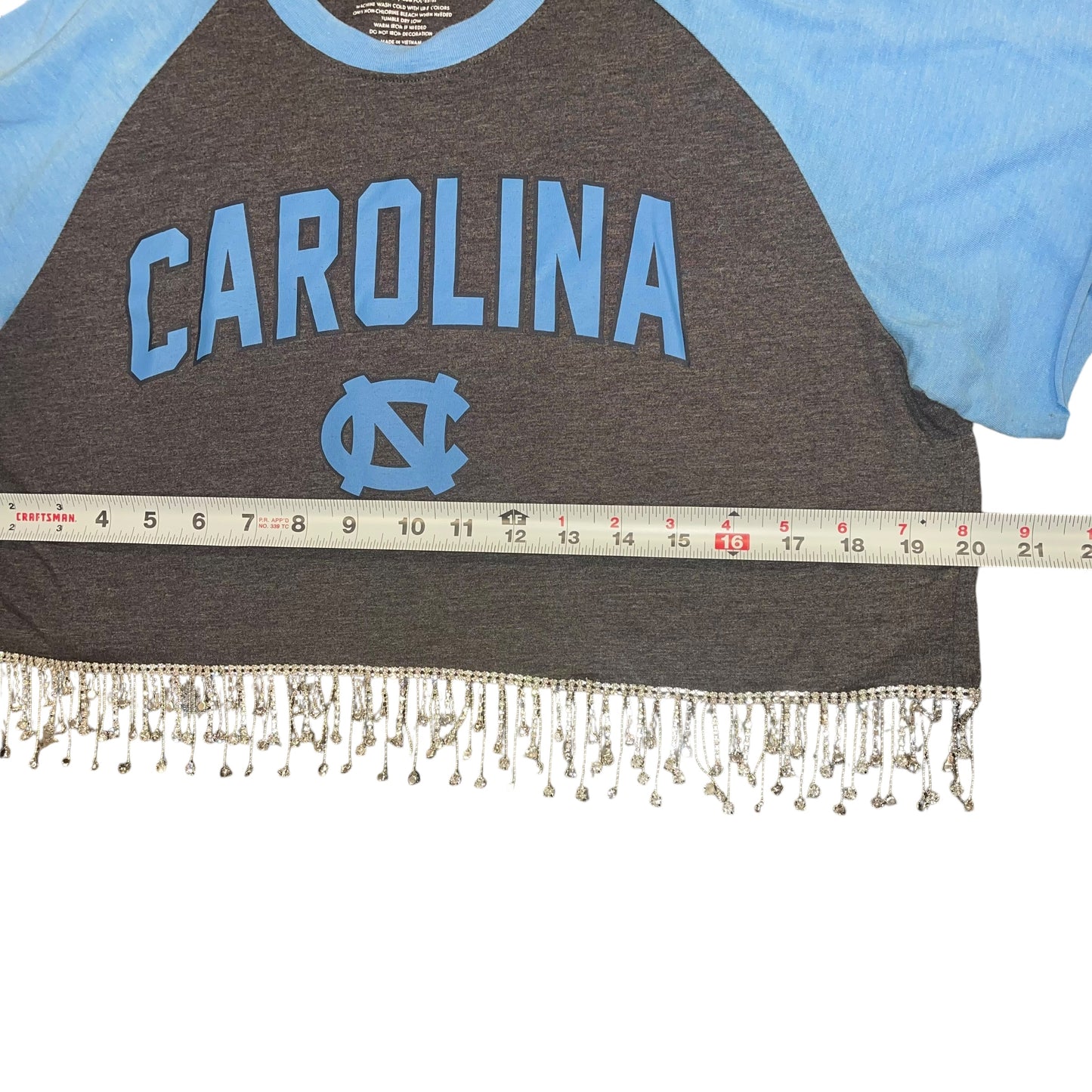 UNC North Carolina Rhinestone Crop (L)