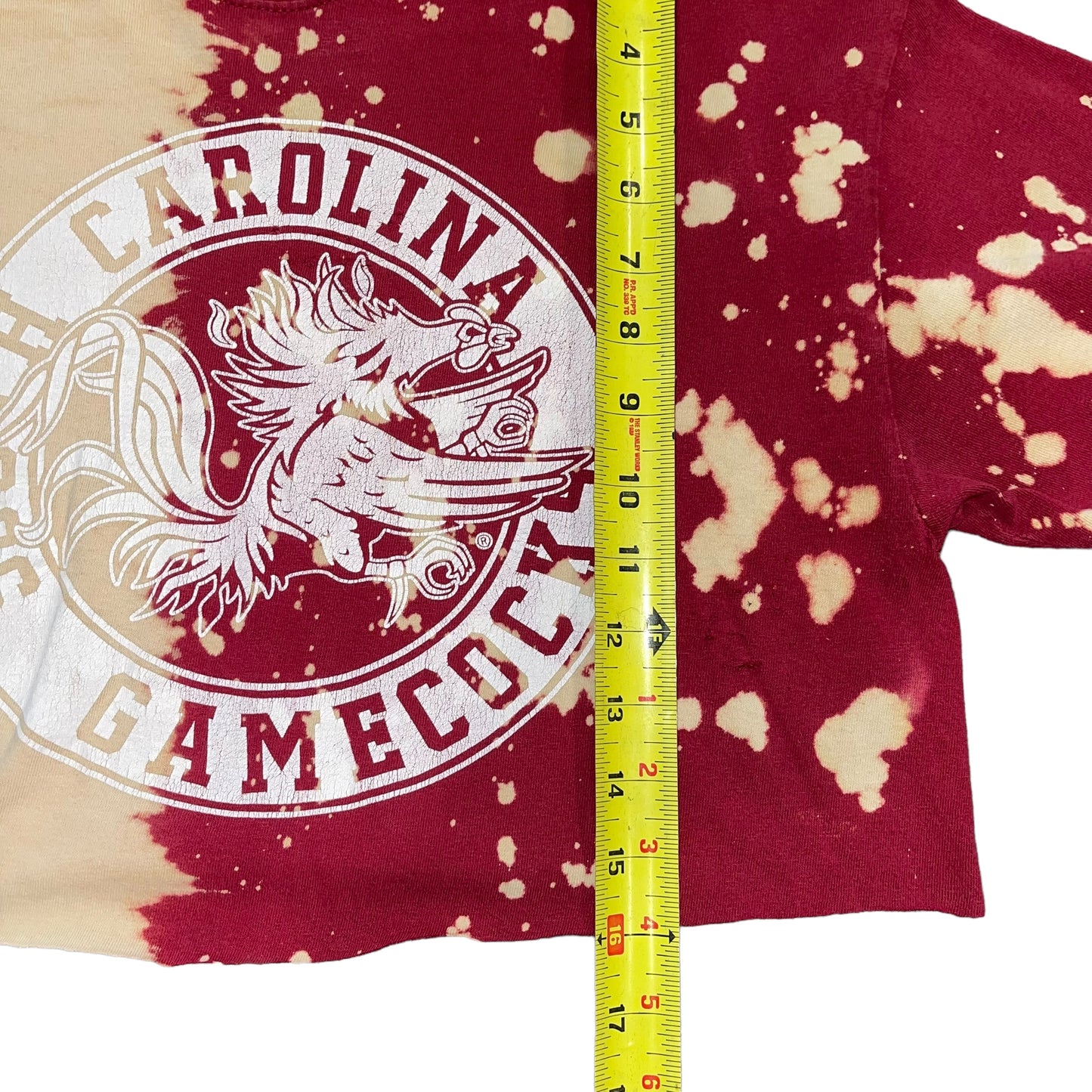 USC South Carolina Bleach/distressed Crop (M)