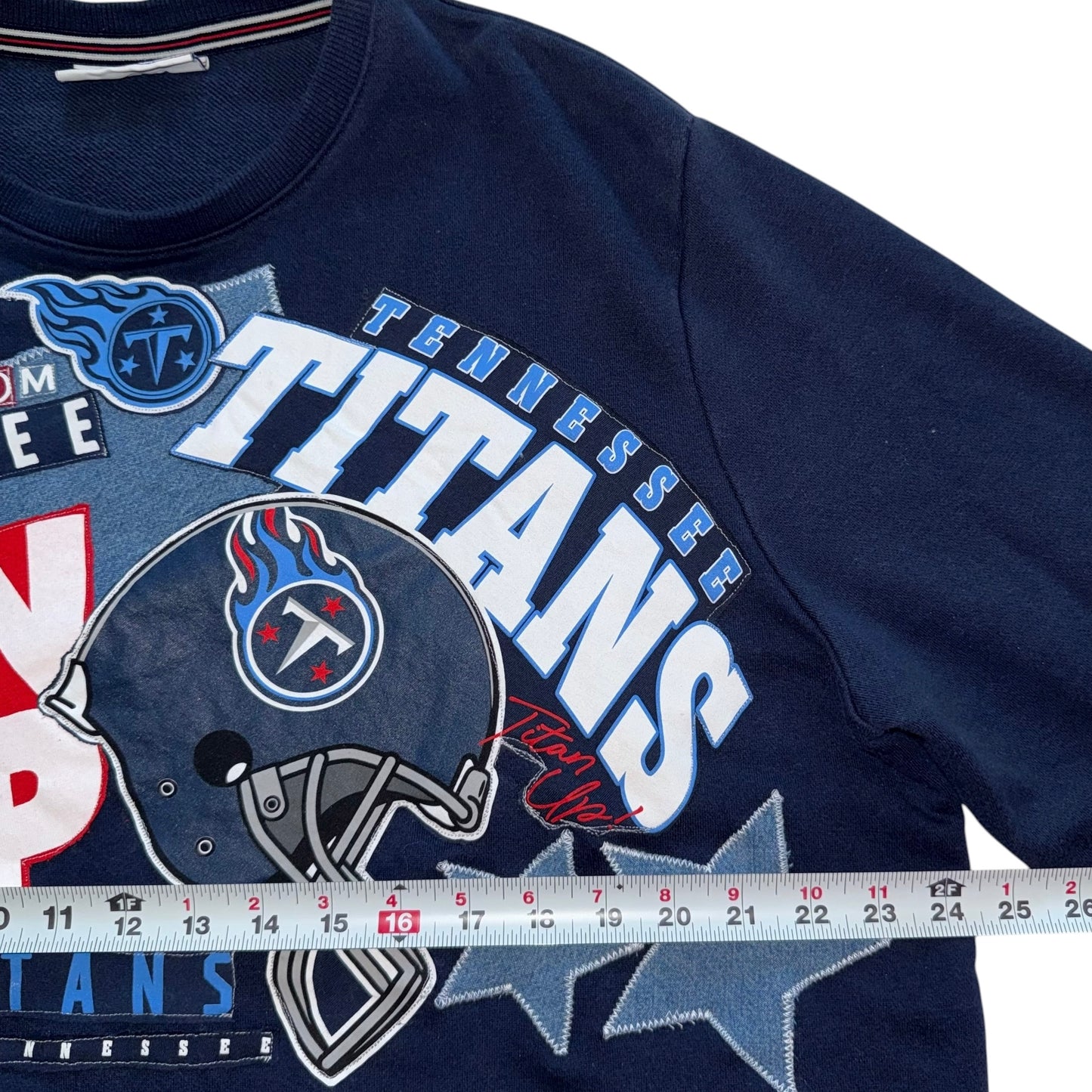 Tennessee Titans Upcycled Post Card Sweatshirt (XL)