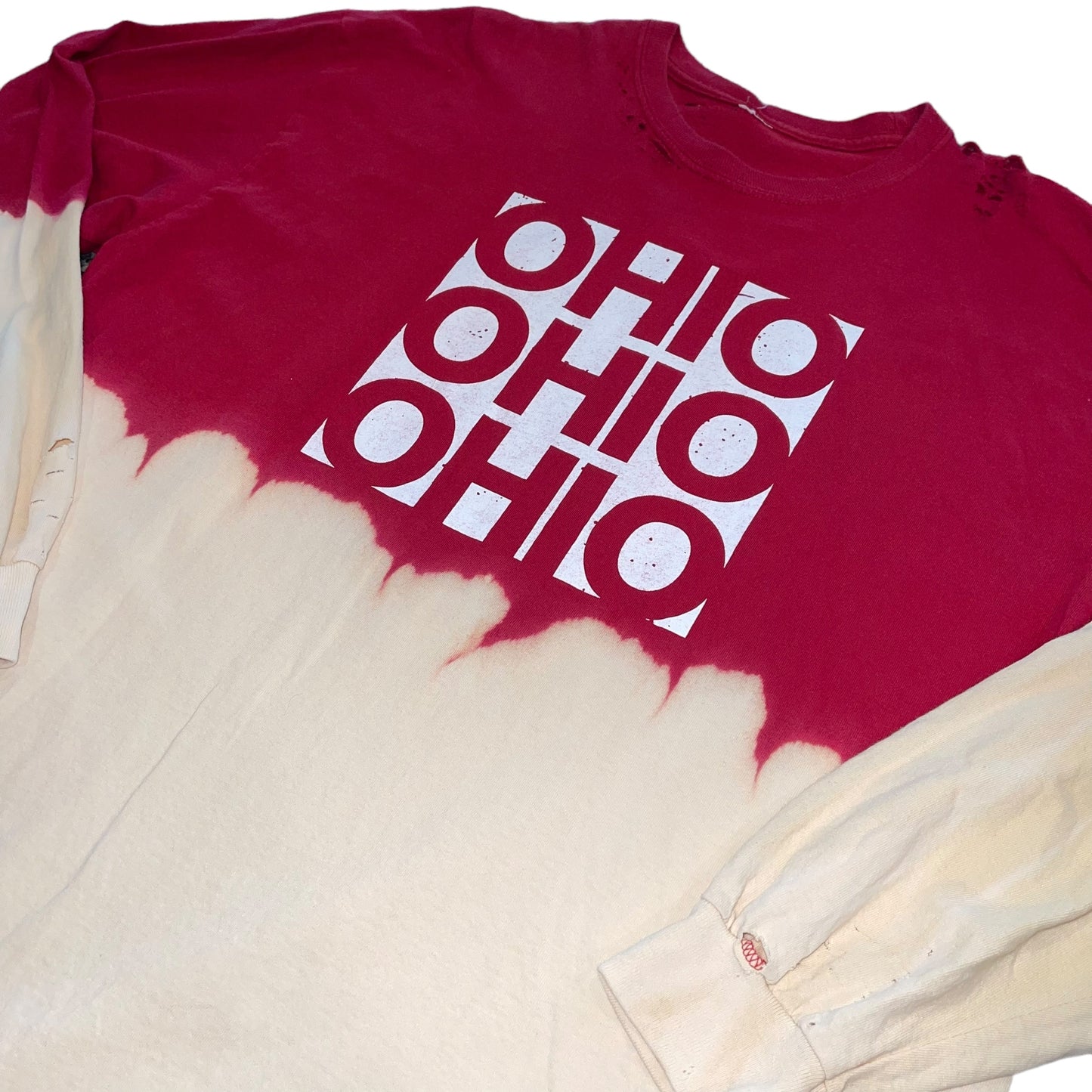 Ohio State Bleach Dipped Distressed Tee (XL)