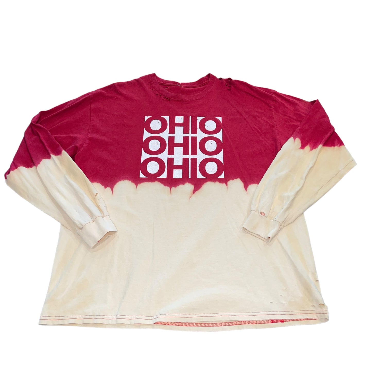 Ohio State Bleach Dipped Distressed Tee (XL)