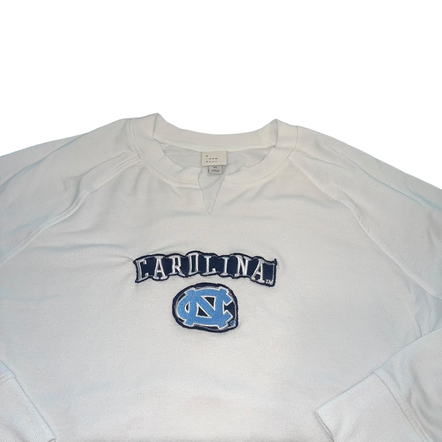 UNC North Carolina Patchwork Cropped Sweatshirt (XL)