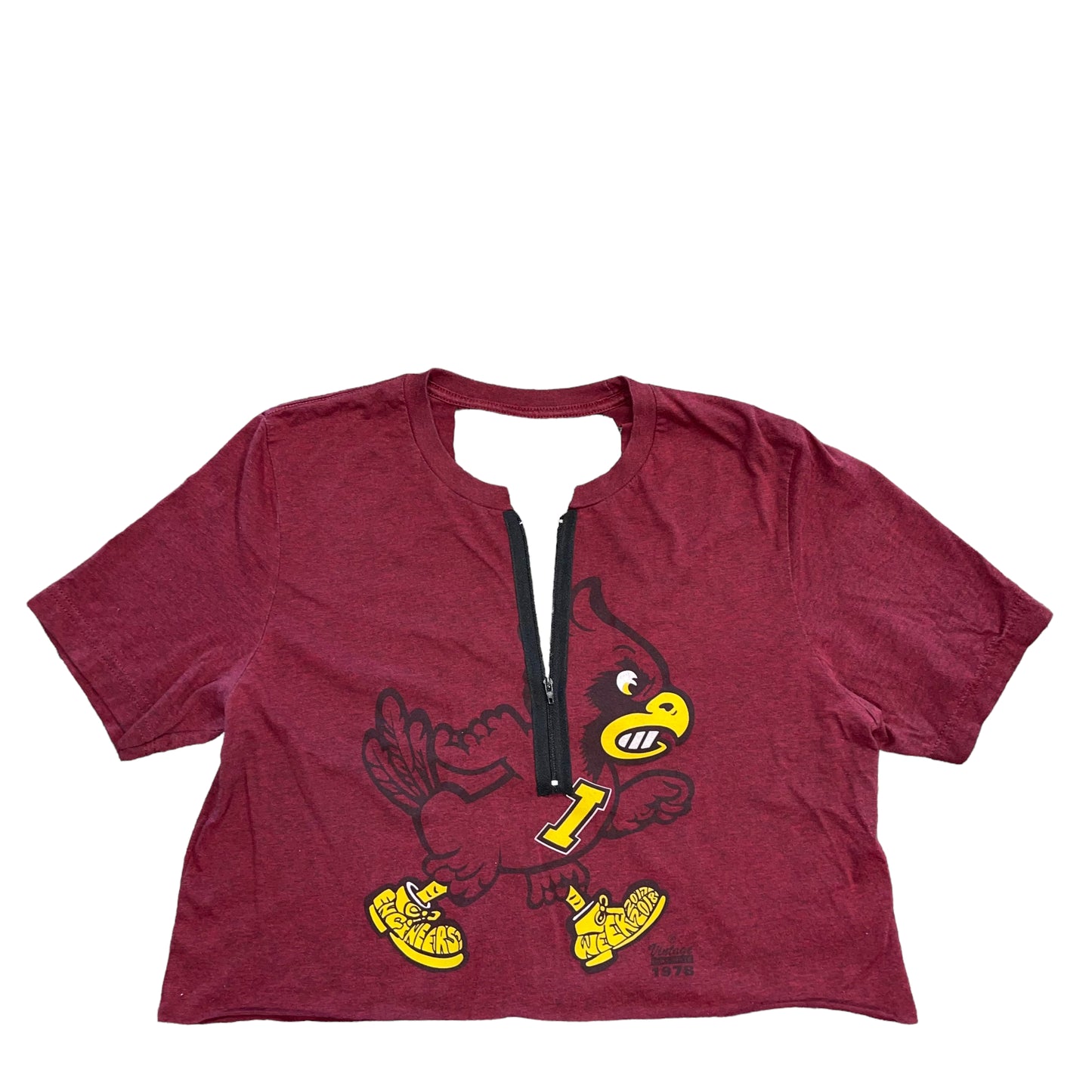 Iowa State Open Back Zip Crop (L)
