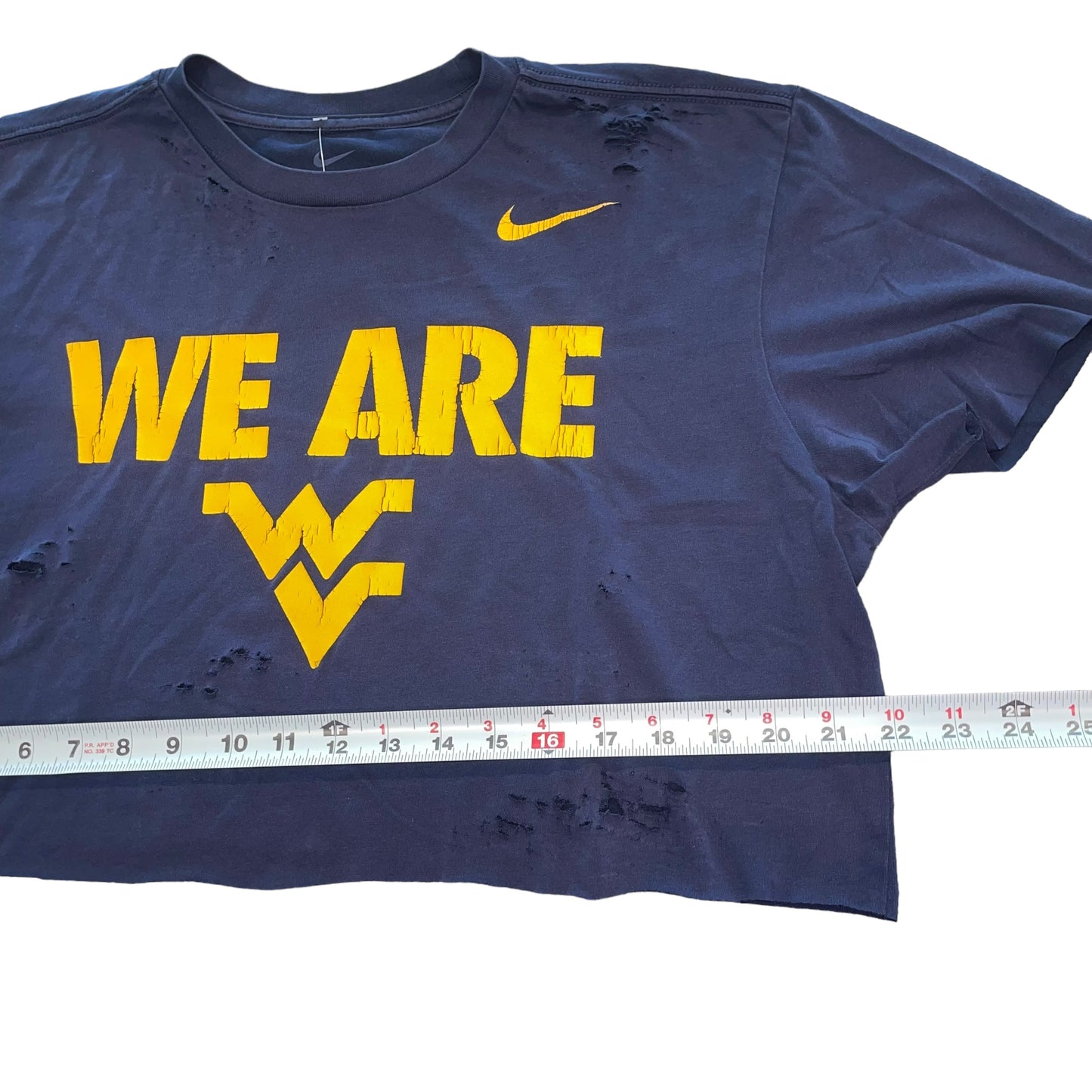 West Virginia Distressed Cropped Tee (L)