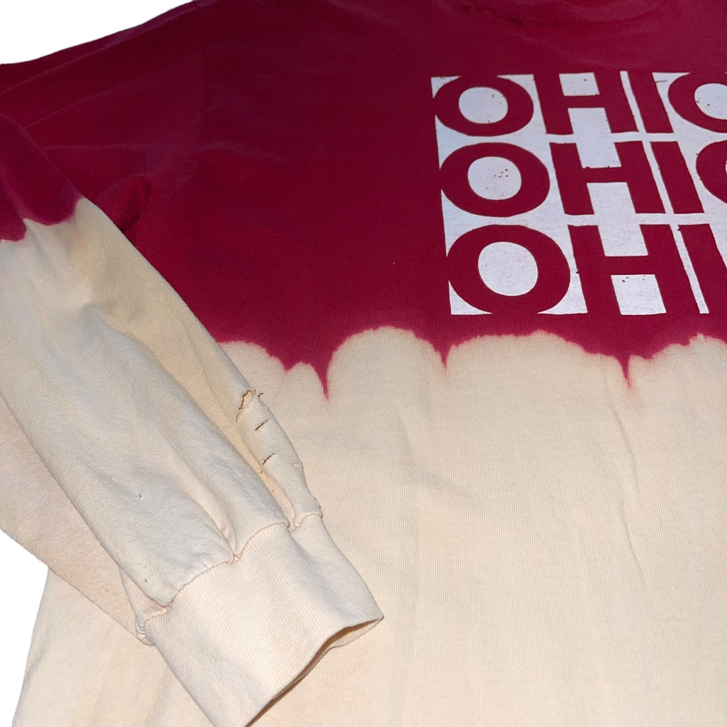 Ohio State Bleach Dipped Distressed Tee (XL)