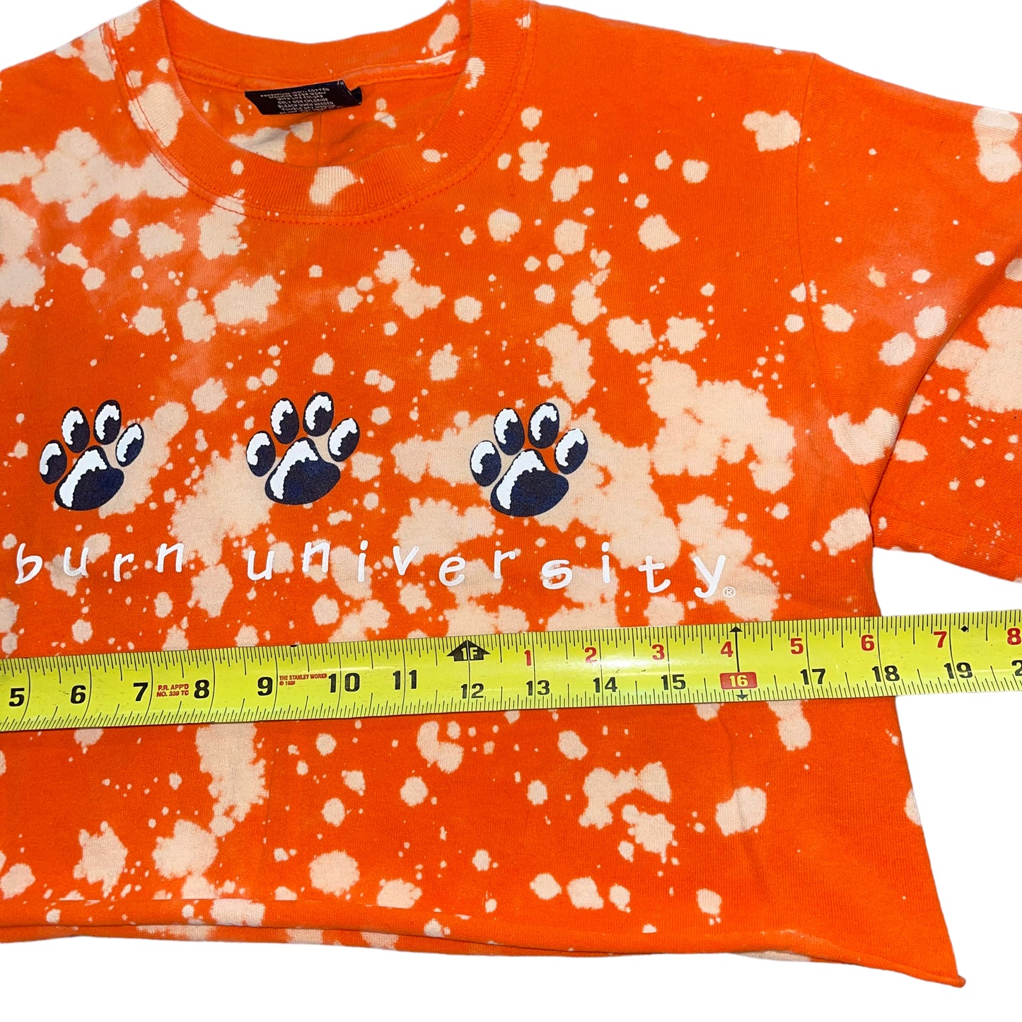 Auburn Reworked Bleach Splatter Crop (S)