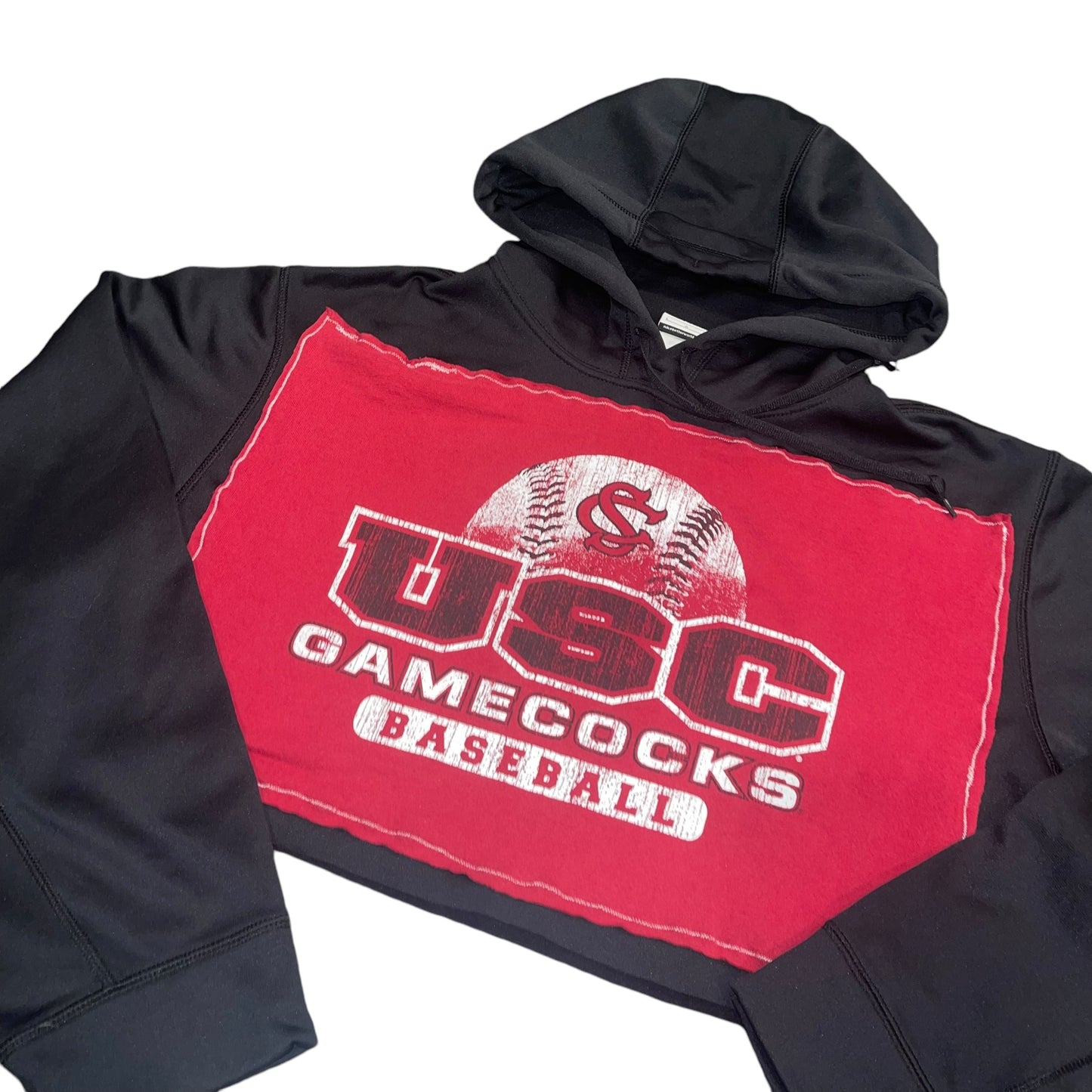 USC South Carolina Patchwork Cropped Hoodie (L)