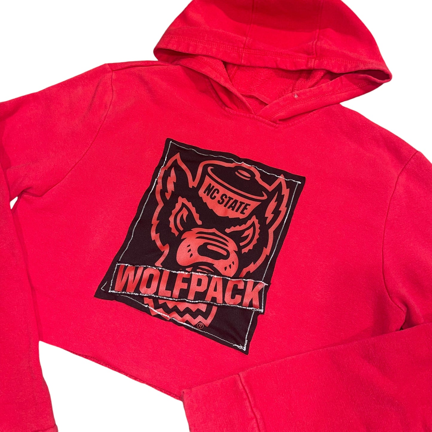 NC State Patchwork Cropped Hoodie (S/M)